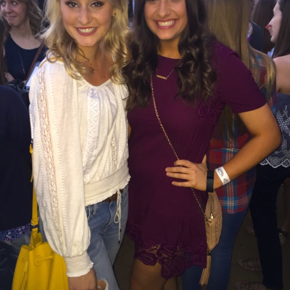 Maroon H&M dress with embroidery